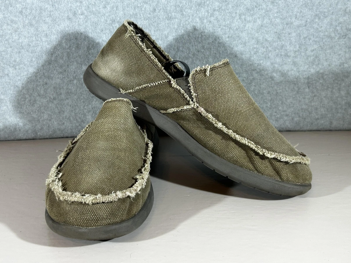 Crocs Walu Slip On Men 12 Canvas Brown Loafer Comfort Casual Shoes Beach Coastal Crocs Canvas Loafer Casual Shoes for Men for sale | eBay main image 2
