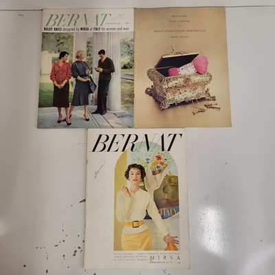 Lot Of 3 Vtg 1950's 1960's Bernat s Mirsa Italy Handicrafter Knitting Magazine