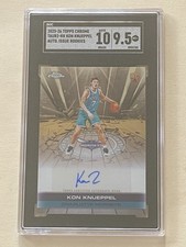 SGC 9.5 2025-26 Topps Chrome Issue Rookies Kon Knueppel Auto 10 RC Hornets