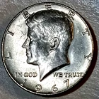 New Listing1967 Kennedy Half Dollar 40% Silver, @ BELOW MELT*