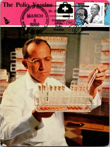 Dr Jim Stamps Maximum Card Johnas Salk 63C Fdc