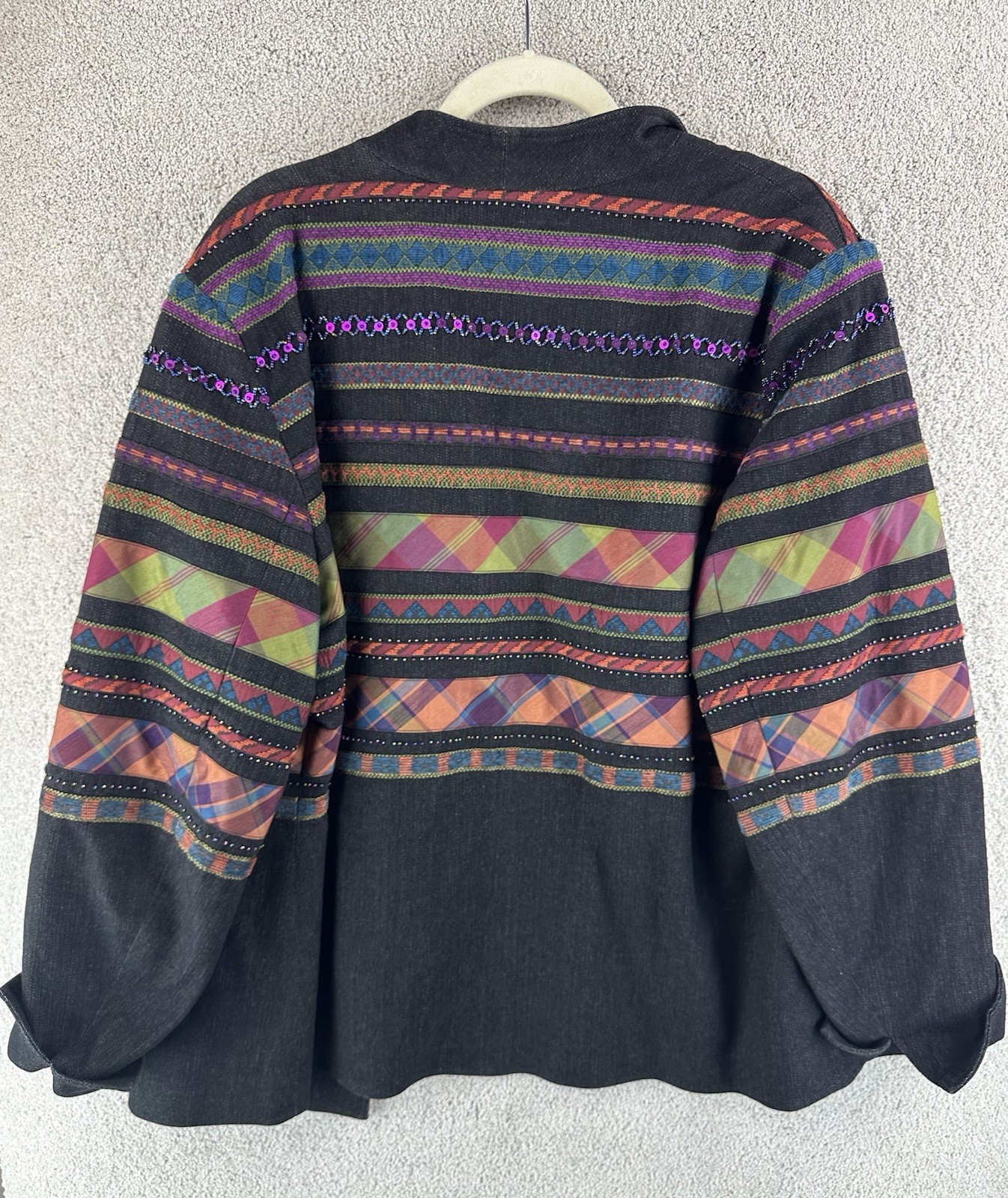 Coldwater Creek Patchwork Striped Jacket Womens 2… - image 11