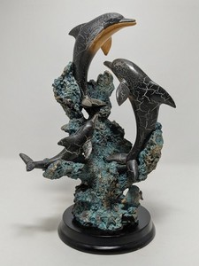 3 Dolphin Sculpture Figurine Statue; Excellent 🐬🐬🐬