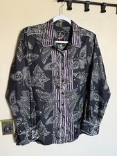 Johnny Was Pastie Button Up Silk Blouse Butterfly Print Lightweight Size Medium