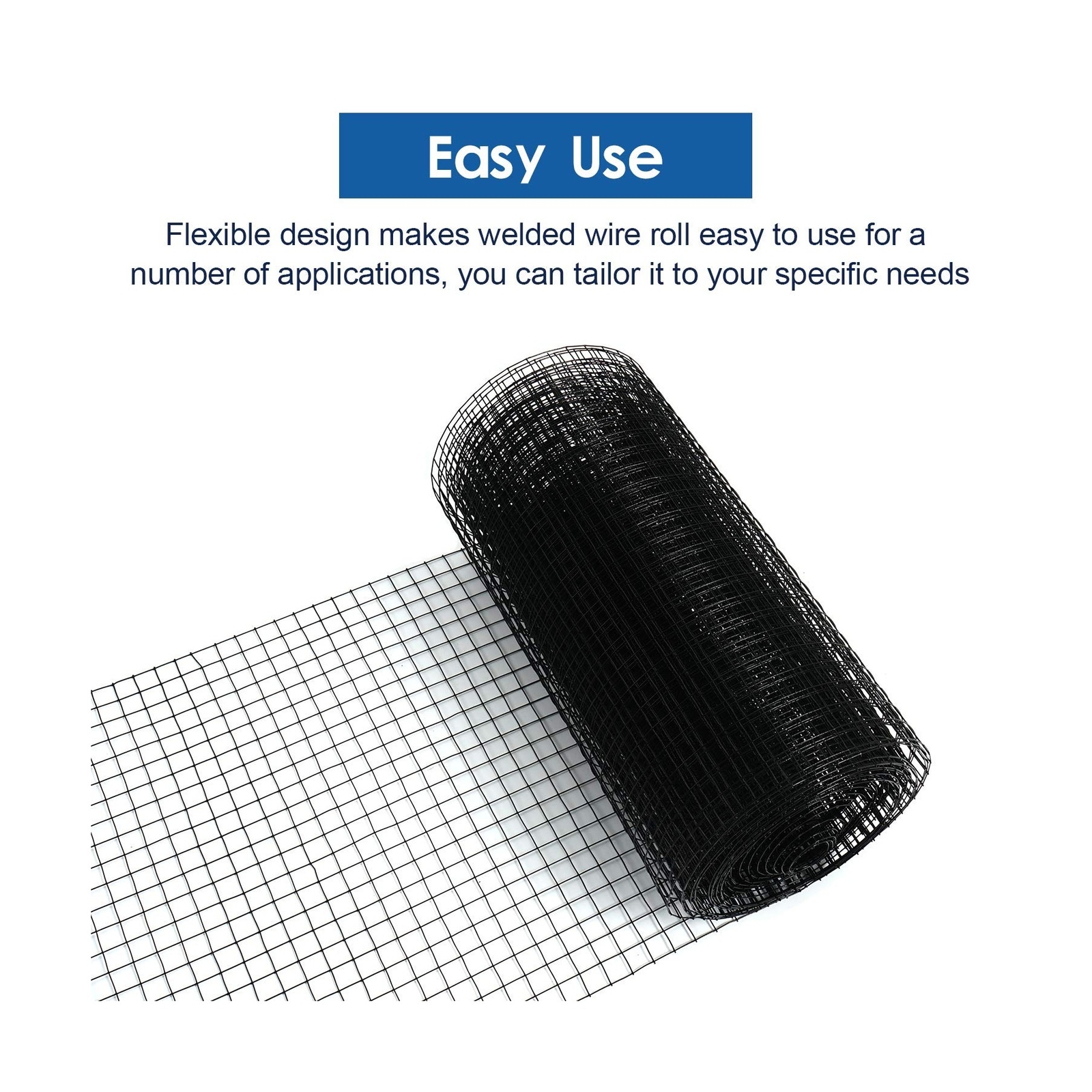 36'' x 50' 1inch Hardware Cloth 16 Gauge Black Vinyl Coated Welded