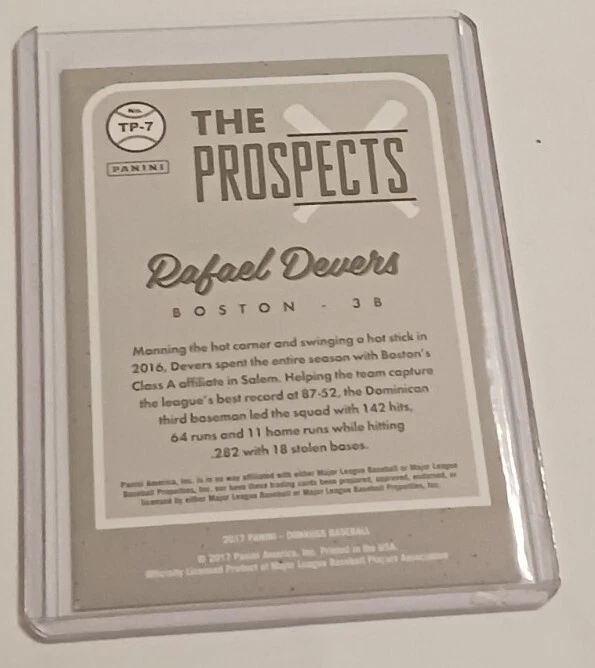2017 Donruss Rafael Devers The Prospects Baseball Card! No. TP-7 Boston Red Sox - Image 2 of 2
