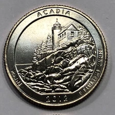 2012 PDS -  Acadia National Park ATB Quarter Dollar Set