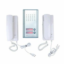 KIT CITOFONO CON CORNETTA BIFAMILIARE 2 CORNETTE PULSANTE APRI PORTA CANCELLO