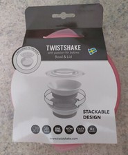 TWISTSHAKE, głęboki talerz dla dzieci (miska) z pokrywką, miską i pokrywką, różowy, oryginalne opakowanie