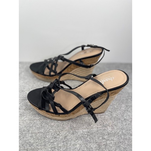 Charles by Charles David espadrillas zeppa tacco alto, nero, donna taglia 8,5 - Foto 11 di 14