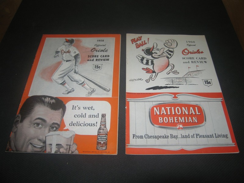1958 & 1960  Baltimore Orioles Baseball Programs MLB