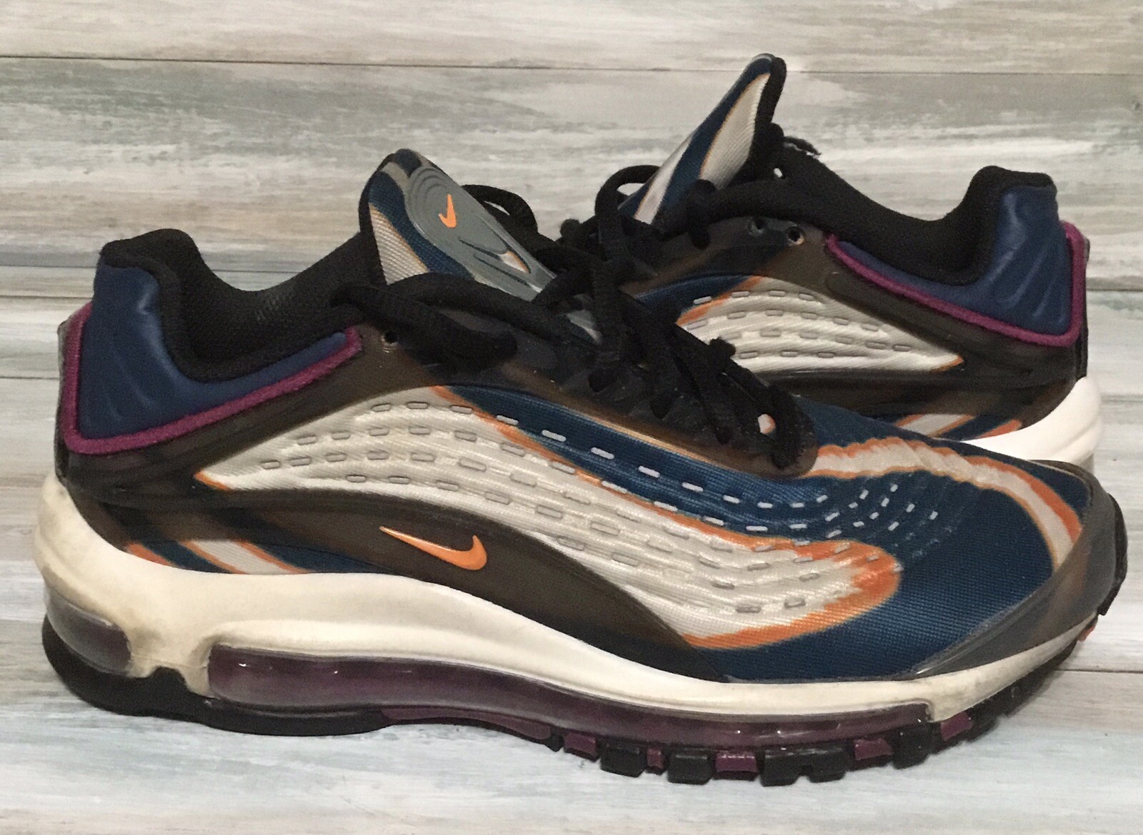 Youth Nike Air Max Deluxe 97 AR0115-002 Blue Orange Crimson Size 5Y | eBay