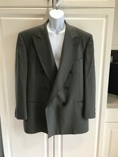 Pre-Owned Men's Nino Cerruti Blazer Gray with Lines 46"Waist 30"Long