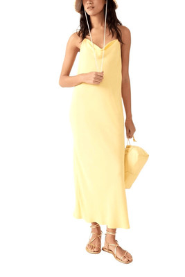 Ba&sh size 2 fame yellow dress strappy silk satin dress - NWT