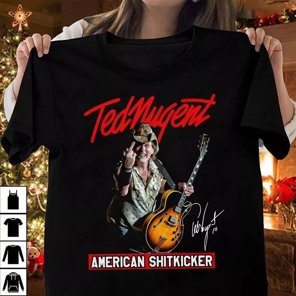 Rare TED NUGENT Black T-shirt Cotton Unisex S-5XL