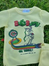 Vintage Bugs Bunny Young Stars Thermal Underwear Set Long Sleeve 1983 On Target