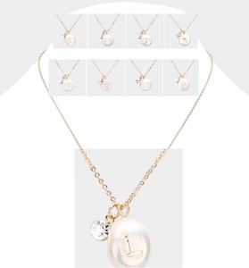mother of pearl initial necklace