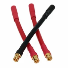 5mm Jack Banana to 6mm Plug Bullet RC Motor Control ESC 10AWG 4" Extension Cable