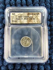 Indo-Scythian - After 58 BC - Azes I/II Silver AR Drachm - ICG Genuine