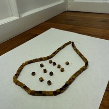 Strand Brown Tiger Eye Faceted Cube - loose beads 16 inch - 5mm beads LOT