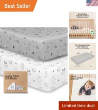 Durable Cotton 2-Pack Fitted Crib Sheets - Soft and Breathable for Infants