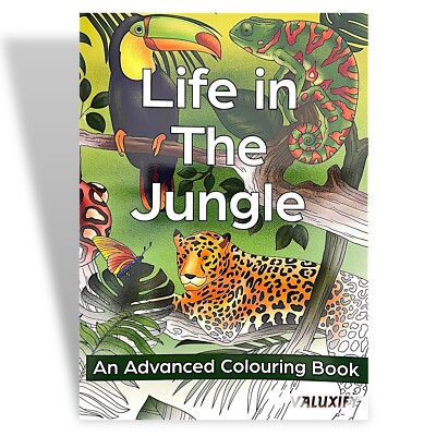 A4 Malbuch Dschungel Motiv Erwachsene Anti Stress Entspannung Flucht in die Wildnis