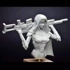 1/10 Bust Resin Cyberpunk Model Kit Beautiful Girl Shooter Sniper Unpainted