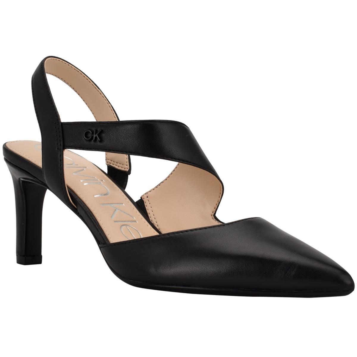 Женские туфли-лодочки Calvin Klein Larin из черной кожи, 6 средних размеров (B,M) BHFO 8586