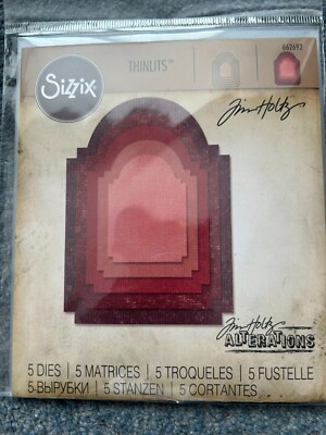 SIZZIX 5 THINLITS STANZFORMEN GESTAPELT BÖGEN TIM HOLTZ AUFBEWAHRUNGSKOFFER 662692 NEU