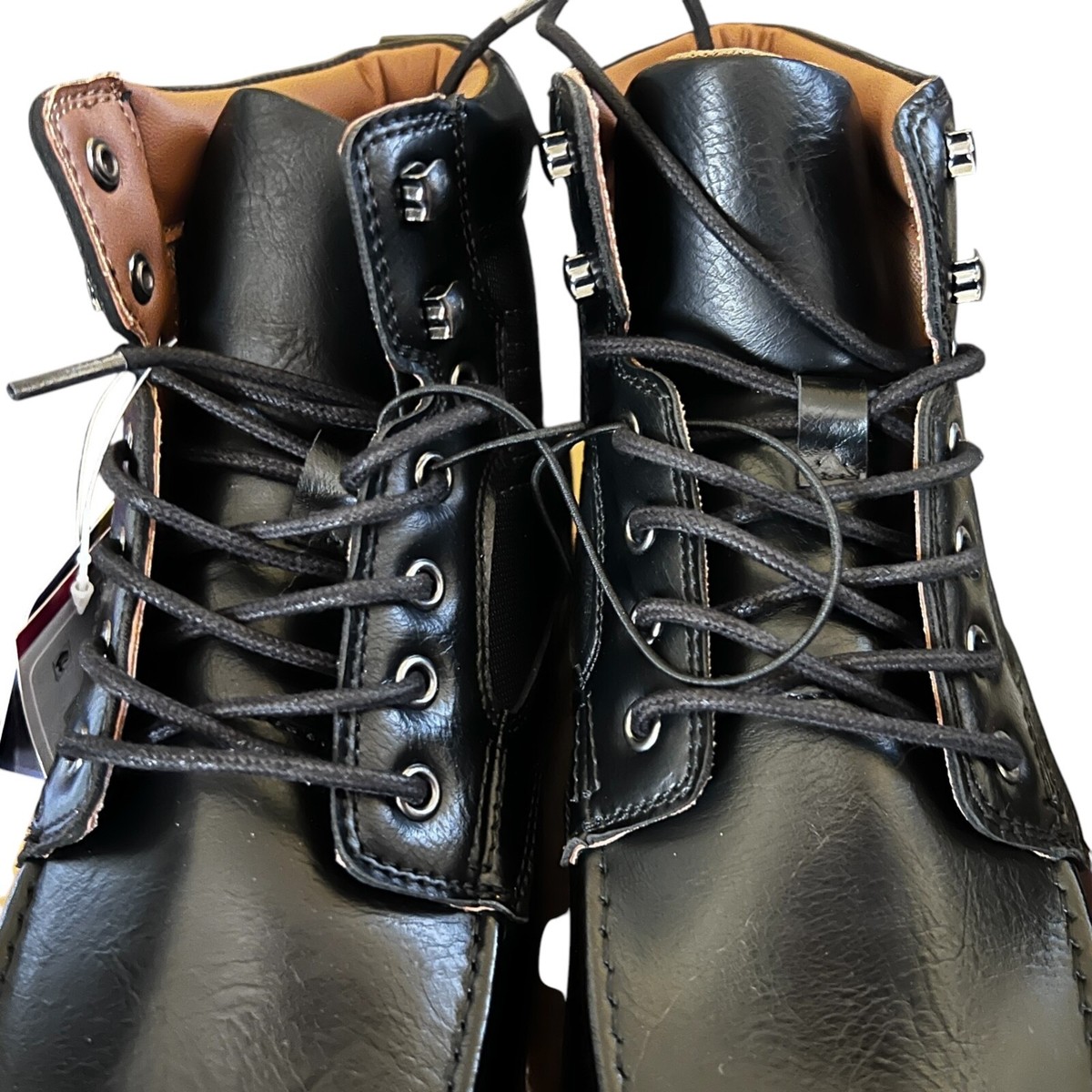 Steve Madden P-Bleekr Men\'s Boots Black Leather Lace-Up Size 9M Ortholite Sole Steve Madden Mens Size 10.5 Boots Chukka P-Bleekr Casual  main image 4