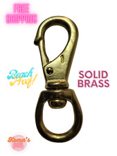 3 1/4 Solid brass swivel snap boat hook 5/8" eye marine grade wide mouth SWL 80