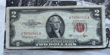 Two Dollar bill 1953c USA Genuine United states Note 2 Dollars US Paper Notes L