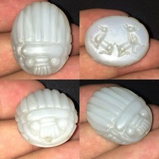 Unique Ancient Egyptian Old Agate stone scarab seal stamp Bead Amulet