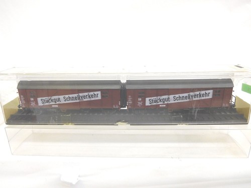 eso-09078	Röwa 2037 H0 Güterwagen DR 218066/218065 mit leichte Gebrauchsspuren, | Zustand: Gebraucht