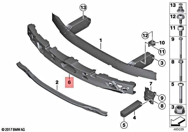 BMW 5 GT F07 Front M Sport Bumper Foam 51118050018 8050018 2015 