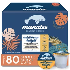 MANATEE GOURMET COFFEE SINGLE CUPS CARIBBEAN DELIGHT, 80 COUNT