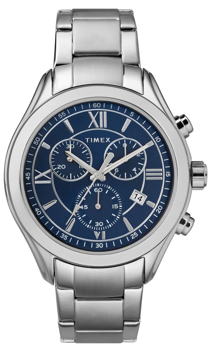 Timex TW2R66200 Express Men's Blue Analog Chronograph Round Watch
