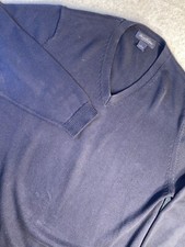 Brooks Brothers Large Mens Blue V-Neck Sweater Pullover Pima Cotton