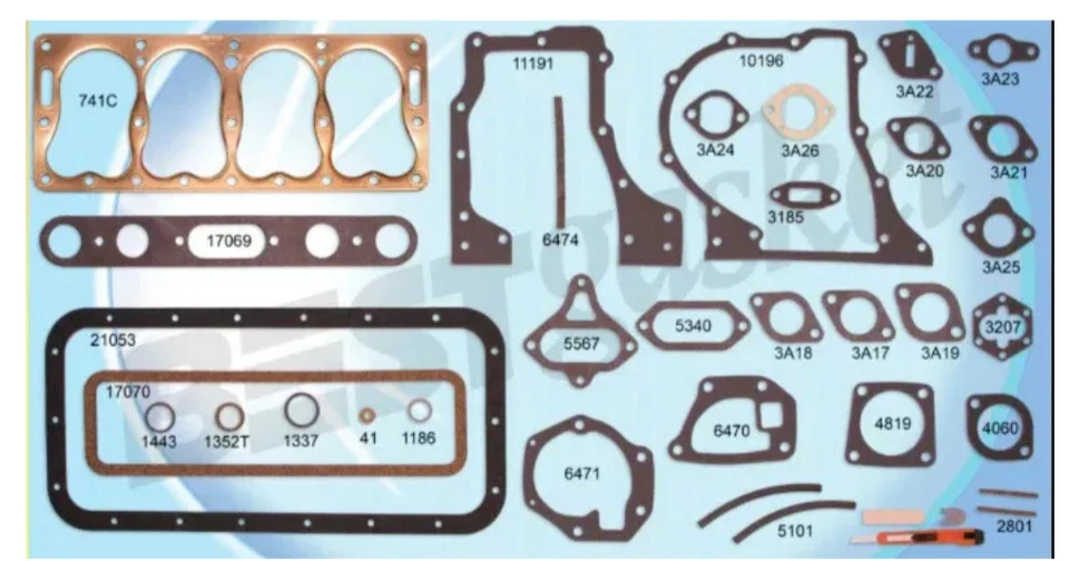 Juego de juntas de goma para motor Plymouth modelo PB modelo U PA 1930-1932 Foto 2 de 3