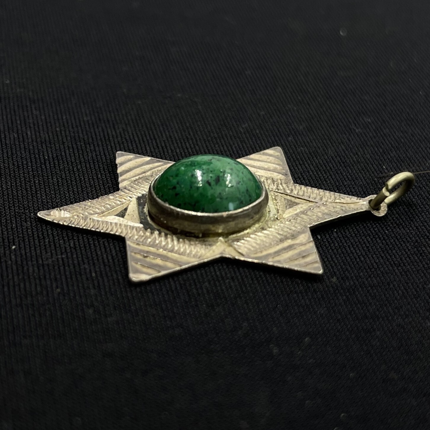 Pendant Star of David Jewish vtg sterling 925 silver Made in Israel eilat stone