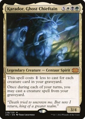 MTG Karador, Ghost Chieftain NM Double Masters 2022 2X2 Magic Gathering card