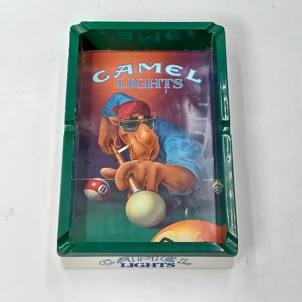 camel cigarettes ashtray Vintage Camel Lights Cigarettes Ashtray Joe Camel Pool Table Scene.  Pre-owned