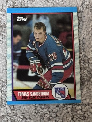 HOCKEY CARD 1989 O-PEE-CHEE OPC BACKLESS ERROR TOMAS SANDSTROM NEW YORK RANGERS