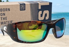COSTA DEL MAR tortoise/green mirror BLACKFIN polarized 580P sunglasses NEW 