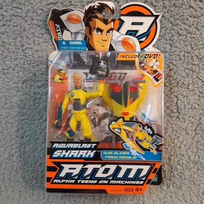 #ad Action Man A.T.O.M. Alpha Teens On Machines Aquablast Shark Figure Hasbro New $84.95