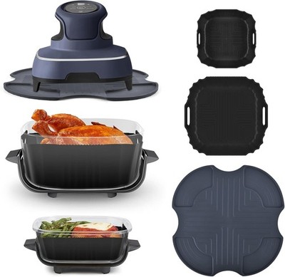 Silikon Hitzebeständige Matte für Ninja Crispi, Wiederverwendbare Luft Friteuse Einlagen für 4-QT