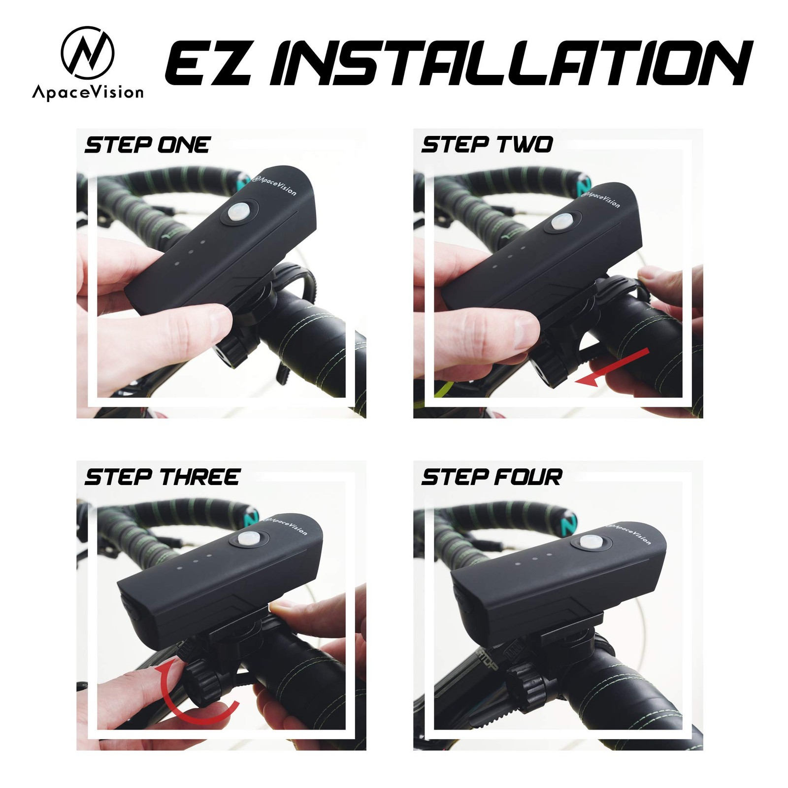 500 Lumens Bike Light Set USB Rechargeable - Powerful Bicycle Headlight & LED...