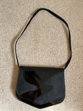 Vintage Black Patent Leather Handbag