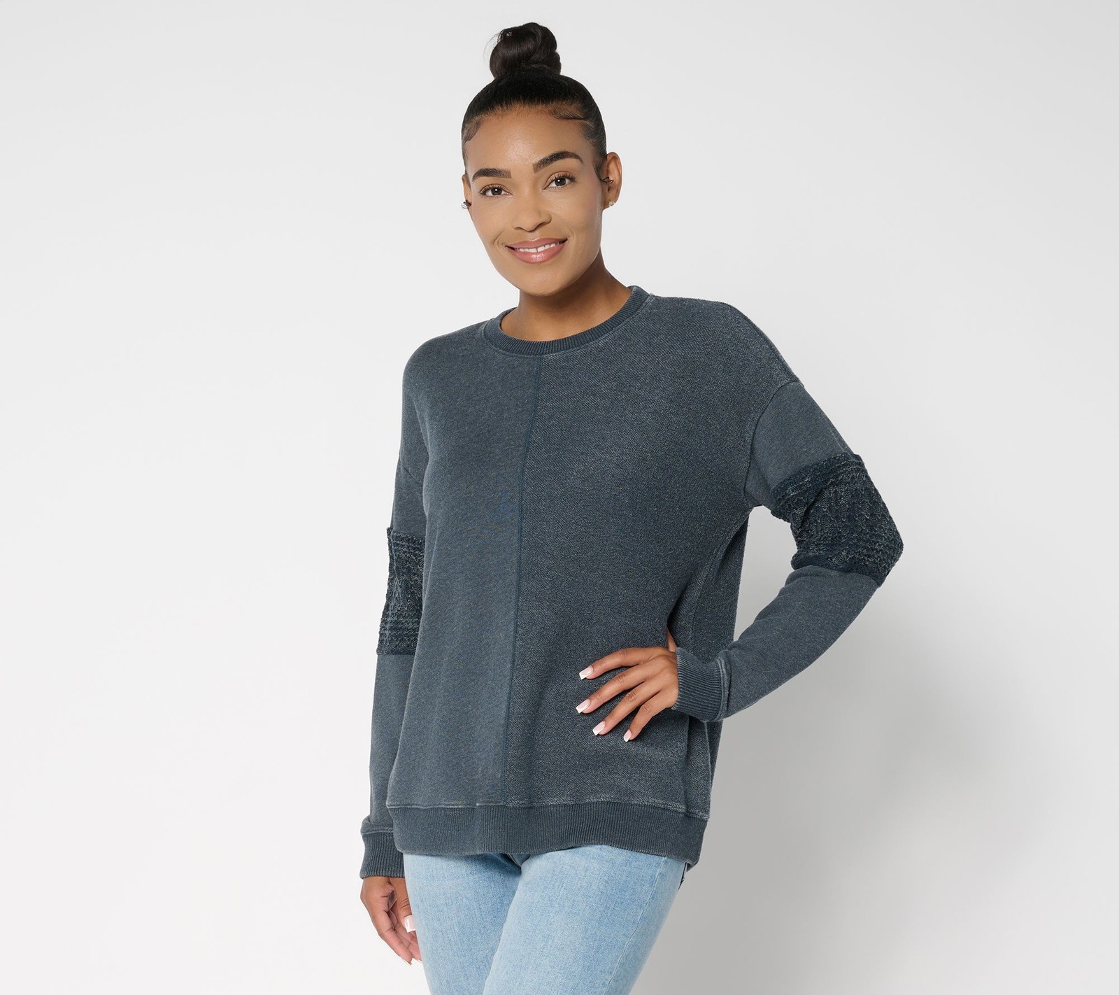 Denim & Co. Women's Top Sz M Make Your Selection: Canyon Retreat Black A721027