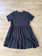 Gap Black Tiered Cotton Shirt Dress Women’s Casual Short Sleeve Minimalist